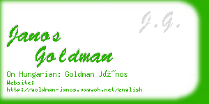 janos goldman business card